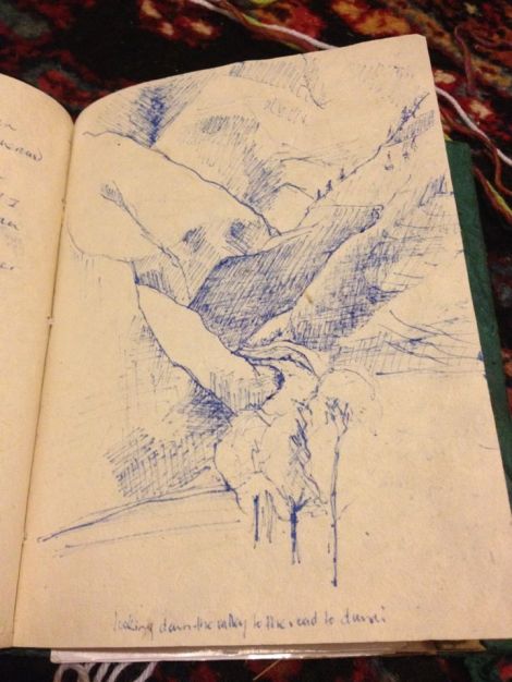 sketches in Juphal, Nepal 2012 waiting for the helicopter 